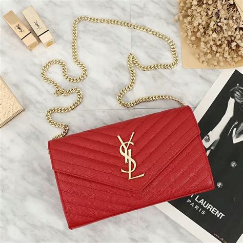 ysl chain wallet red|YSL wallet on chain price.